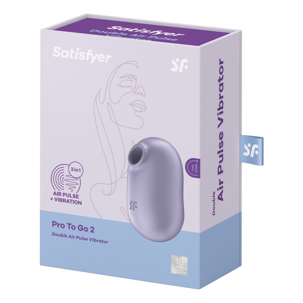 Вибраторы вакуумные - Вакуумный стимулятор с вибрацией Satisfyer Pro To Go 2 Violet 1
