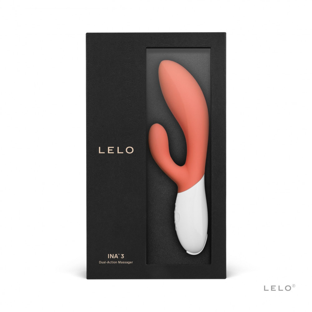 Вибратор-кролик - Вибратор-кролик LELO Ina 3 Coral, 10 режимов вибрации, мощный мотор 1