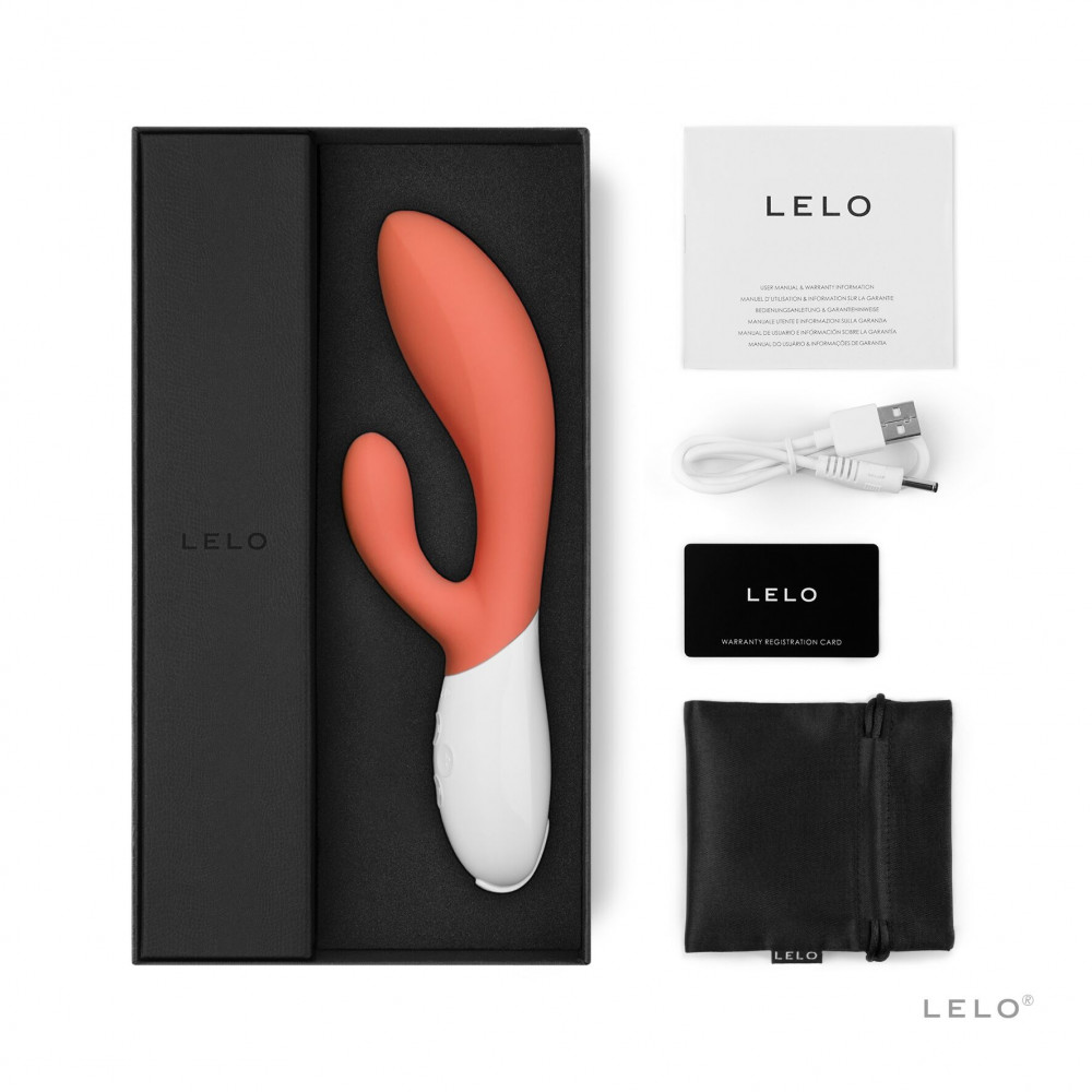 Вибратор-кролик - Вибратор-кролик LELO Ina 3 Coral, 10 режимов вибрации, мощный мотор 2