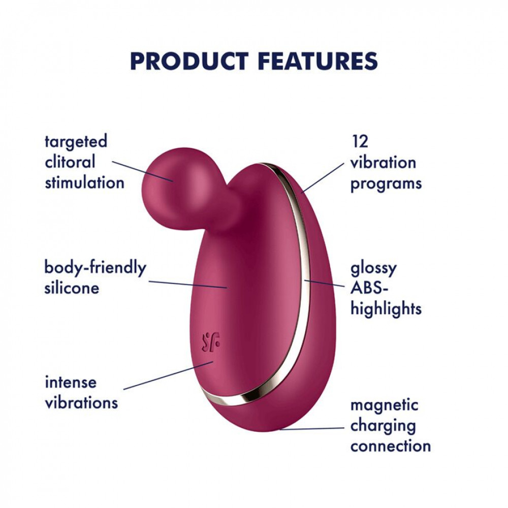 Клиторальный вибратор - Вибратор для наружной стимуляции Satisfyer Spot On 1 Berry, гибкий отросток 3