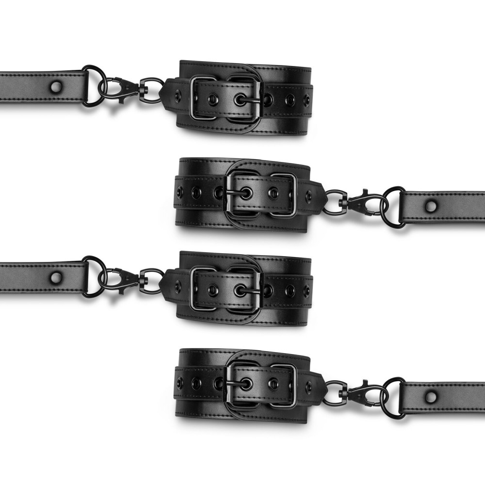 Наручники, веревки, бондажы, поножи - Фиксатор для рук и ног Bedroom Fantasies Hogtie & Cuffs Set 4-Way Restrant Set 3