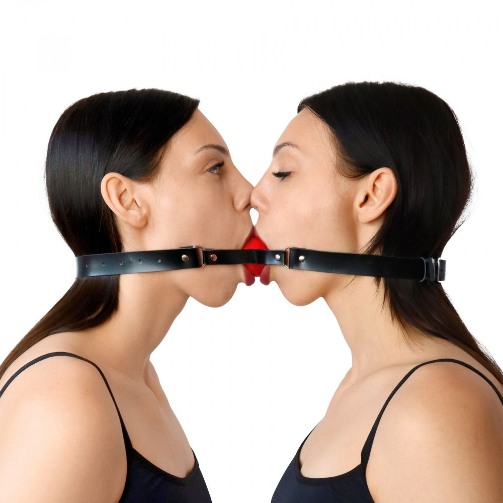 Кляп - Двойной кляп Art of Sex - Twins, натуральная кожа