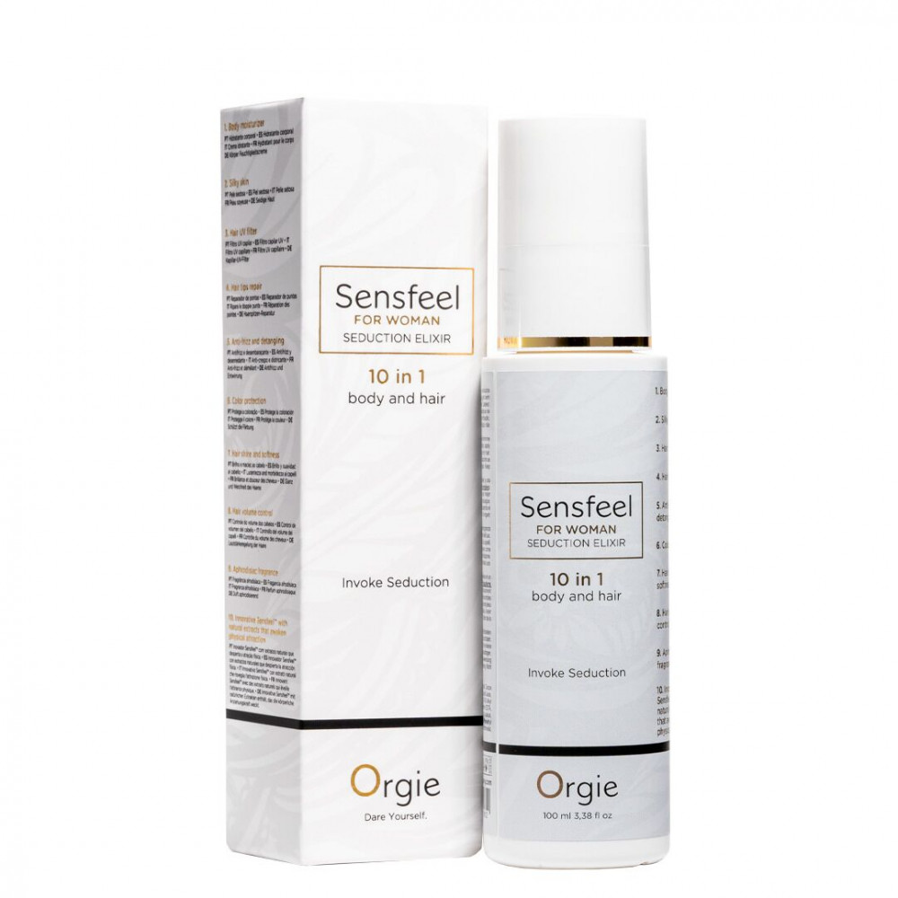 Интимная косметика - Лосьон с феромонами для тела и волос Orgie – Sensfeel Seduction Elixir 10 in 1 for Woman (100 мл)