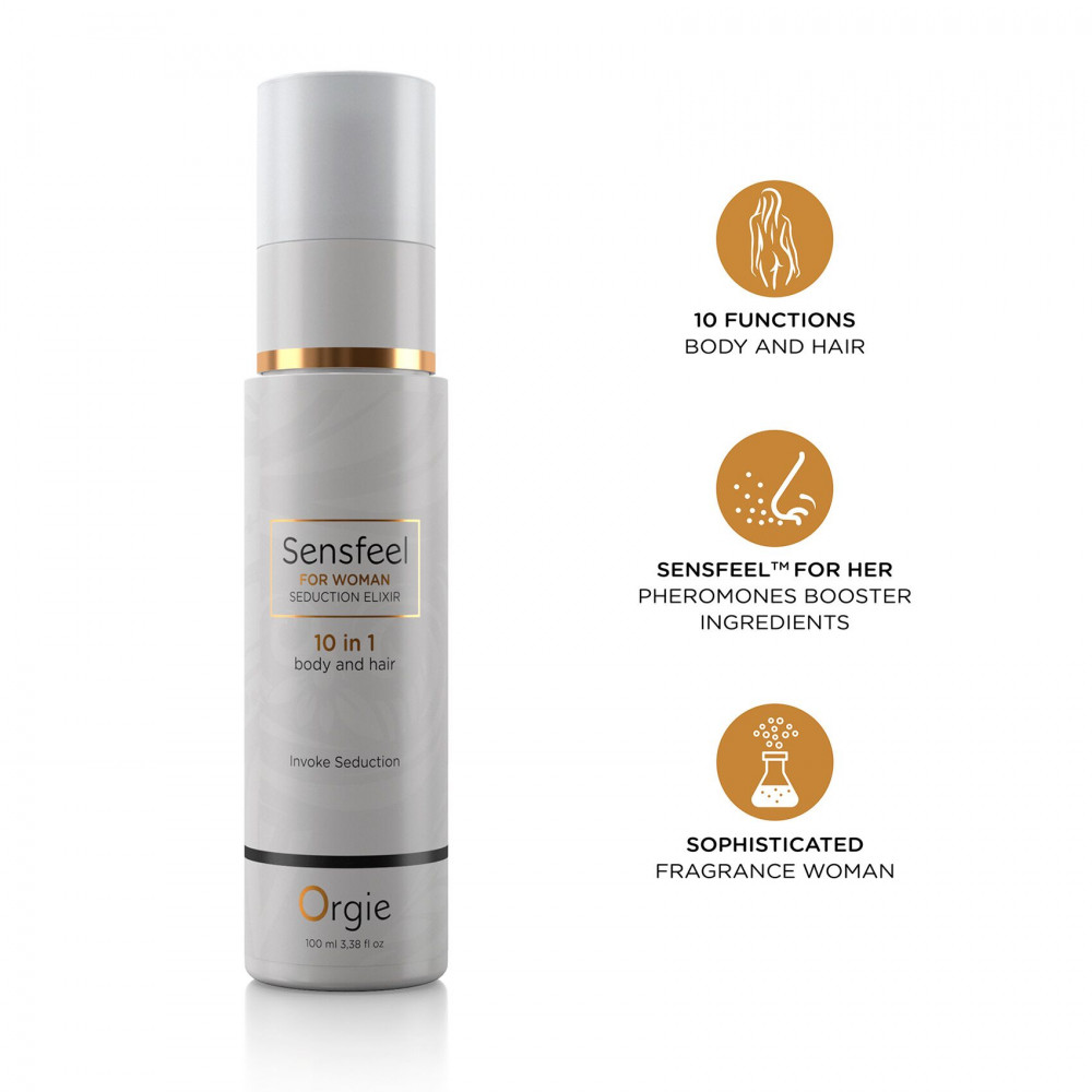 Интимная косметика - Лосьон с феромонами для тела и волос Orgie – Sensfeel Seduction Elixir 10 in 1 for Woman (100 мл) 2
