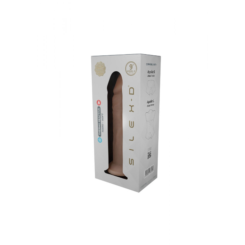 Фаллоимитаторы на присоске, двойные - Фаллоимитатор SilexD Oscar Flesh (MODEL 2 size 9in) Liquid Silicone подходит для Apollo 5