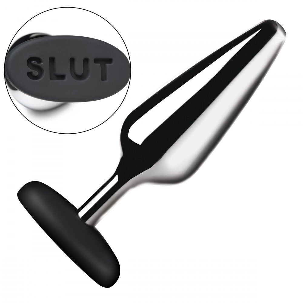 Анальная пробка - Анальная пробка Master Series Butt Slut Metal & Silicone Butt Plug - Silver