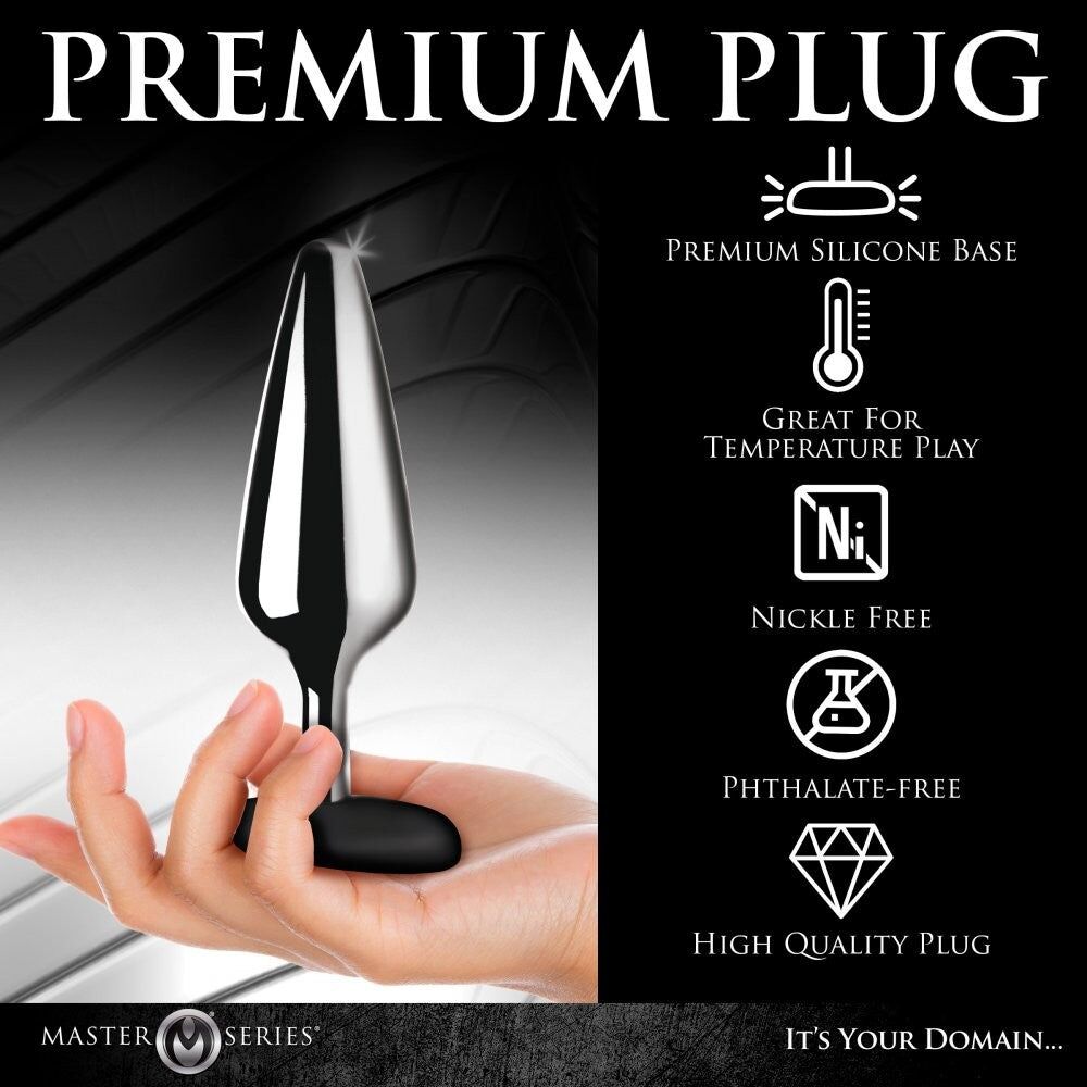 Анальная пробка - Анальная пробка Master Series Butt Slut Metal & Silicone Butt Plug - Silver 6