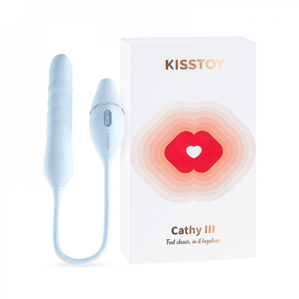 Вибраторы для пар - Пульсатор с вакуумным стимулятором KISSTOY Cathy III Light Blue 2