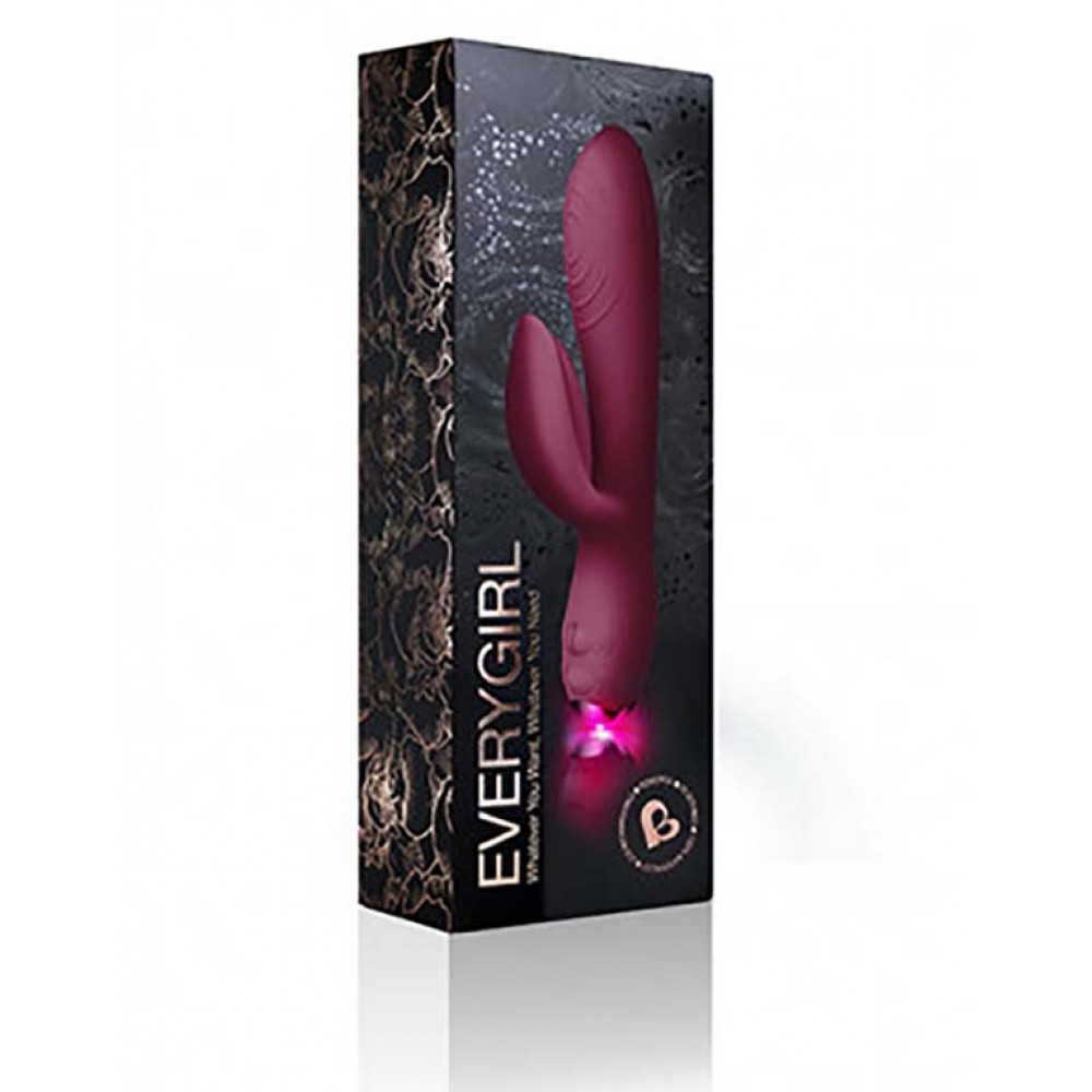 Двойной вибратор - Вибратор кролик Rocks Off Everygirl Rabbit BURGUNDY 1