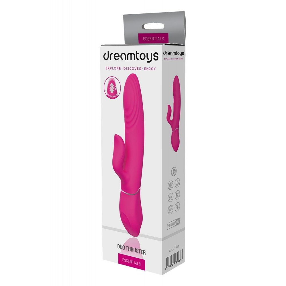 Секс игрушки - Вибратор-кролик Dreamtoys Essentials Duo Thruster для клитора, розовый 5