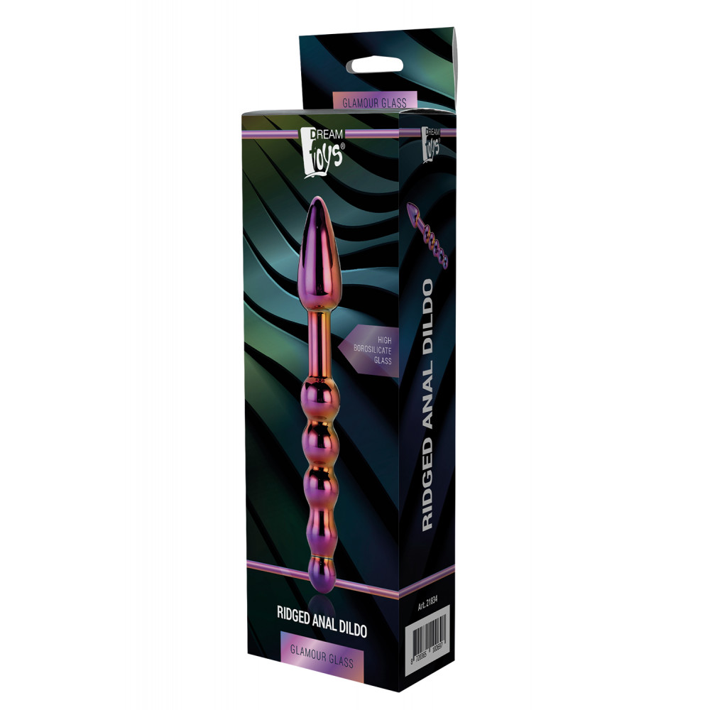 Фаллоимитатор - Стеклянный анальный стимулятор Dream Toys GLAMOUR GLASS RIDGED ANAL DILDO 3