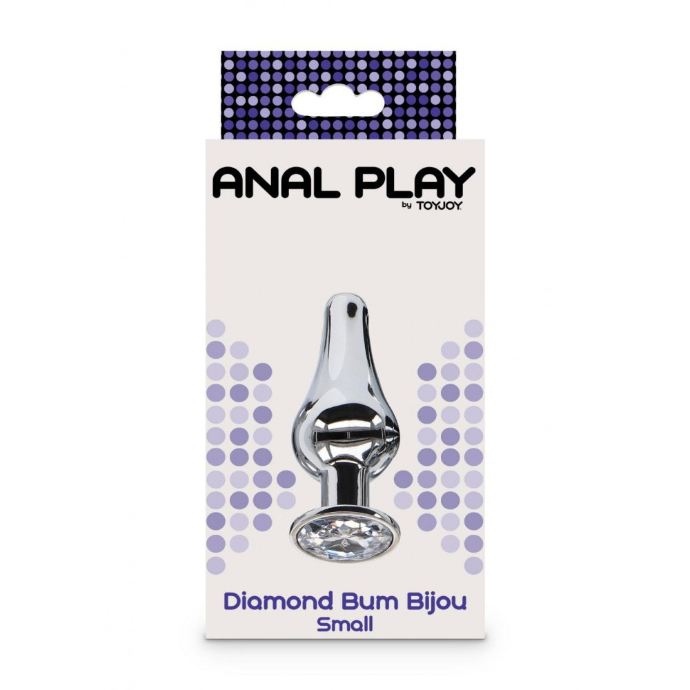 Секс игрушки - Анальная пробка с кристаллом Toy Joy Diamond Bum Bijou, серебристый, Small 4