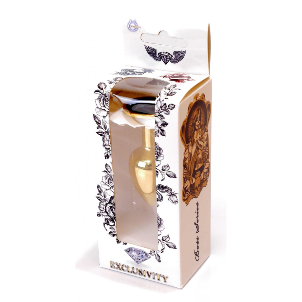Анальные игрушки - Анальная пробка Boss Series - Jewellery Gold PLUG Black S, BS6400020 1