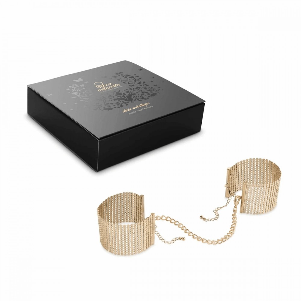 Наручники, веревки, бондажы, поножи - Браслеты-наручники Bijoux Indiscrets золотые, OS 2