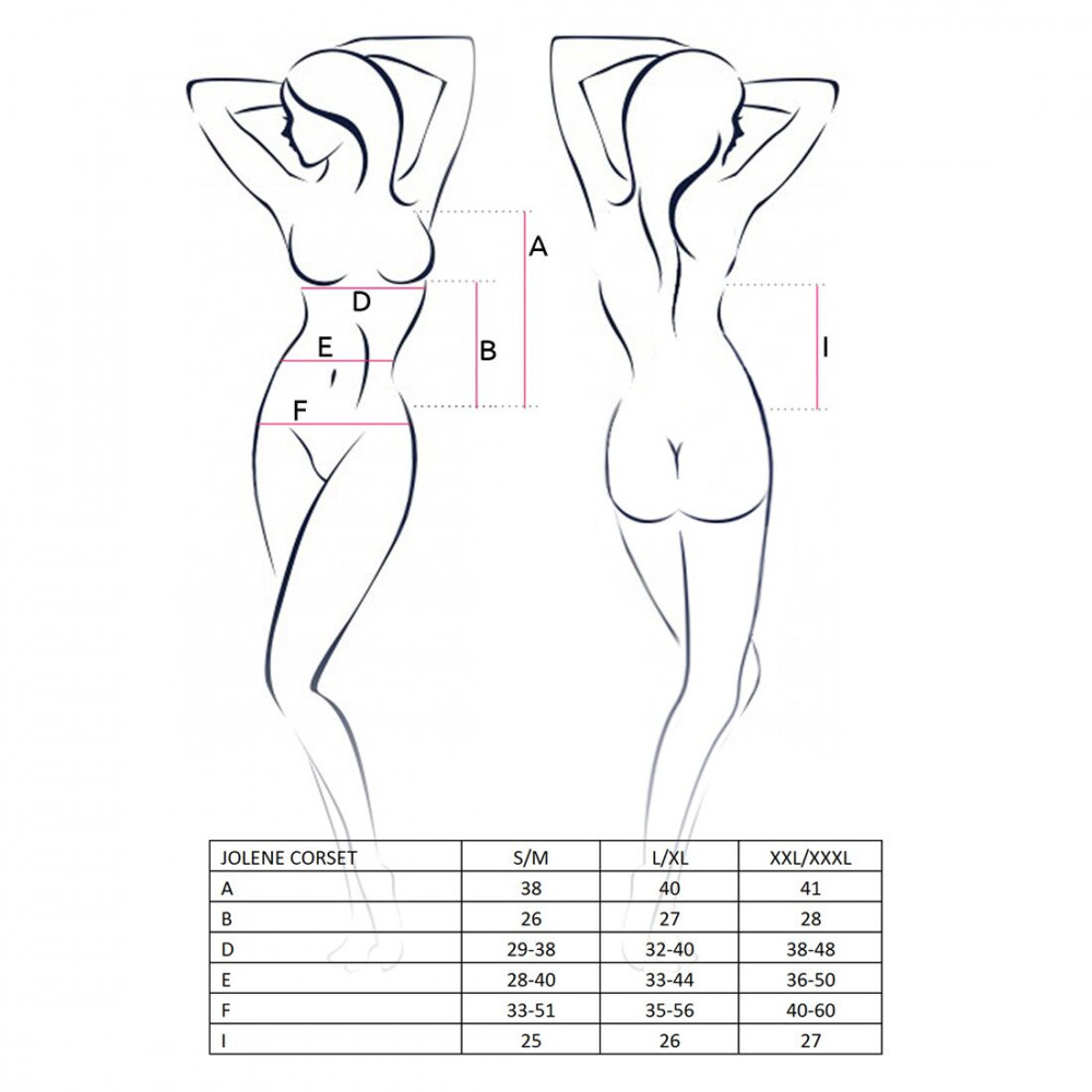 Эротические корсеты - Корсет с пажами JOLENE CORSET black XXL/XXXL - Passion, трусики, полуоткрытая грудь, полупрозрачный 1