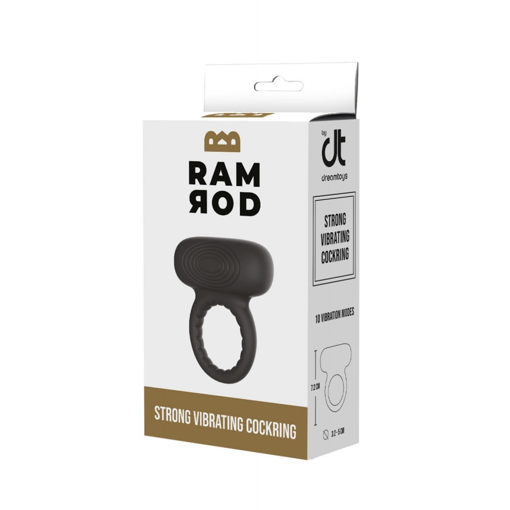 Секс игрушки - Эрекционное кольцо для пениса с вибрацией Dream Toys RAMROD черное 5