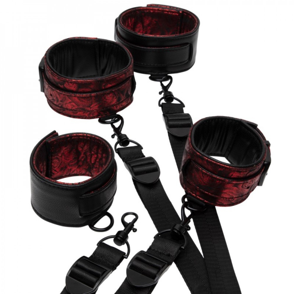 Наручники, веревки, бондажы, поножи - Фиксатор на кровать Fifty Shades of Grey Sweet Anticipation Reversible Under Mattress Restraint Set 5