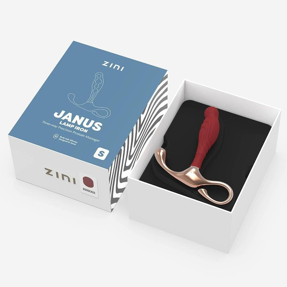 Секс игрушки - Массажер простаты рельефный, S, Zini Janus Lamp Iron бордовый, 10.4 х 2.2 см 3