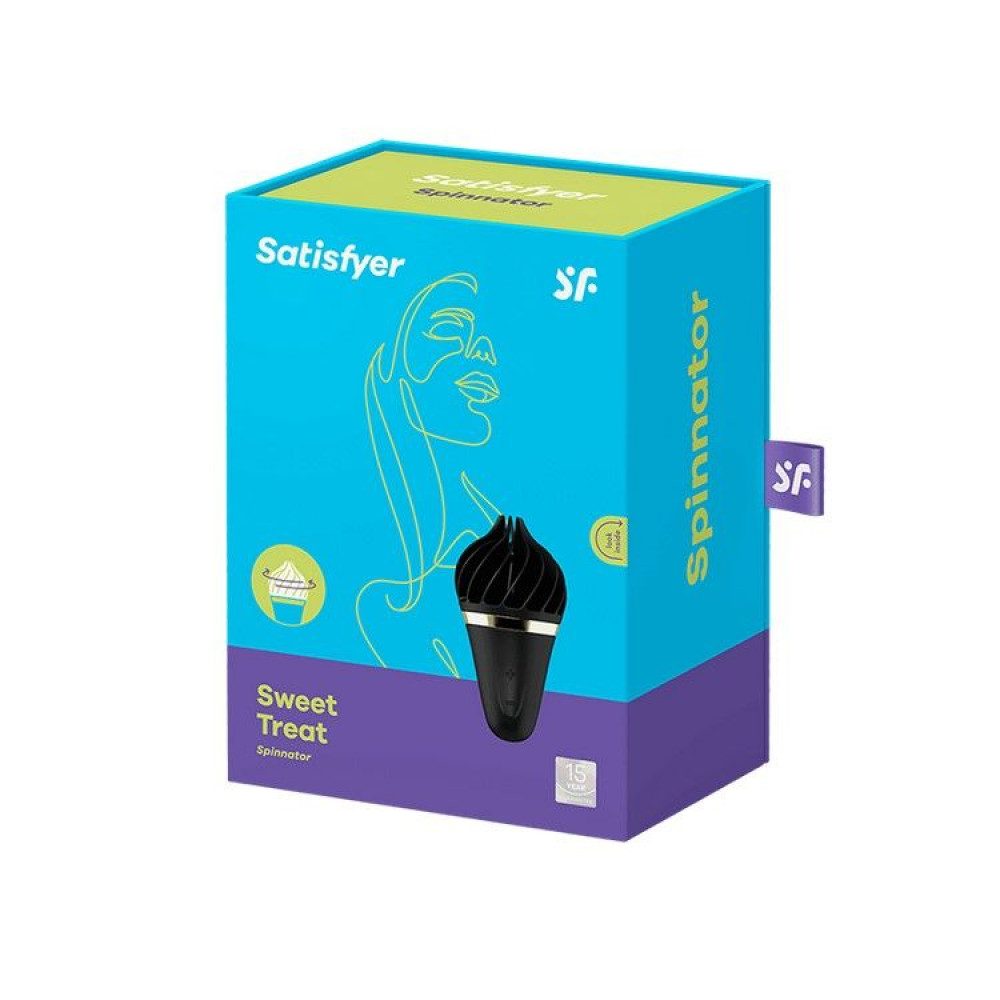 Клиторальный вибратор - Мороженка-спиннатор Satisfyer Lay-On - Sweet Treat Black/Gold, 10 режимов работы, водонепроницаемый 1