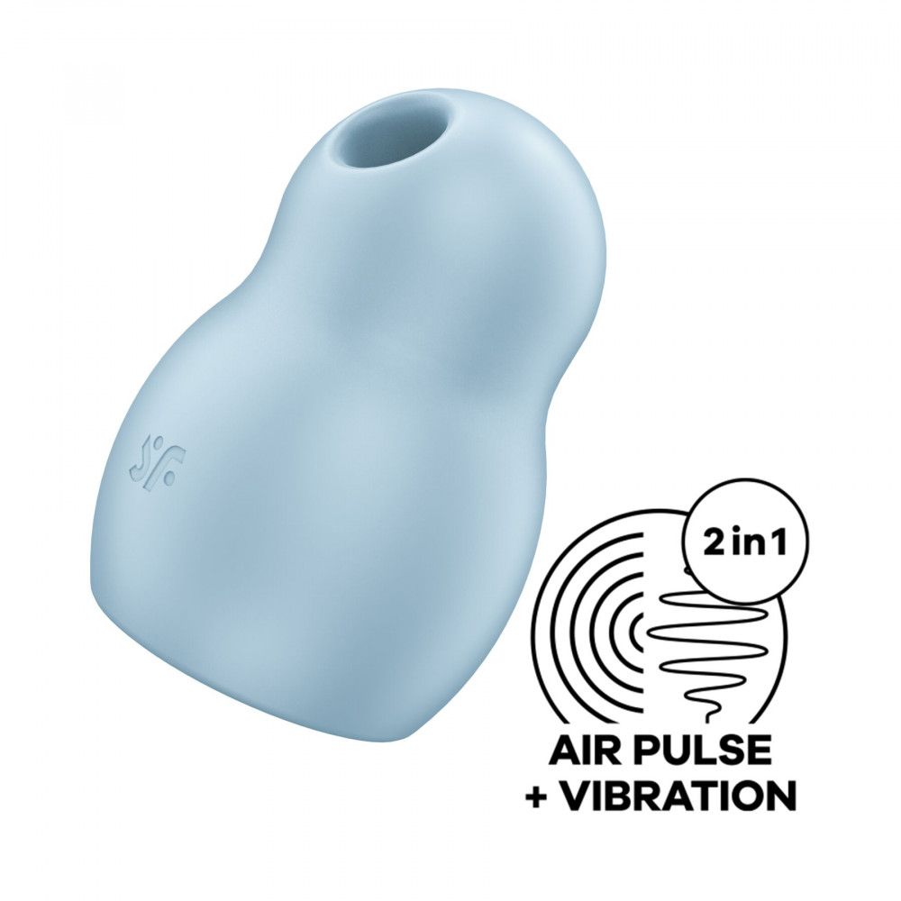 Вибраторы вакуумные - Вакуумный стимулятор с вибрацией Satisfyer Pro To Go 1 Blue