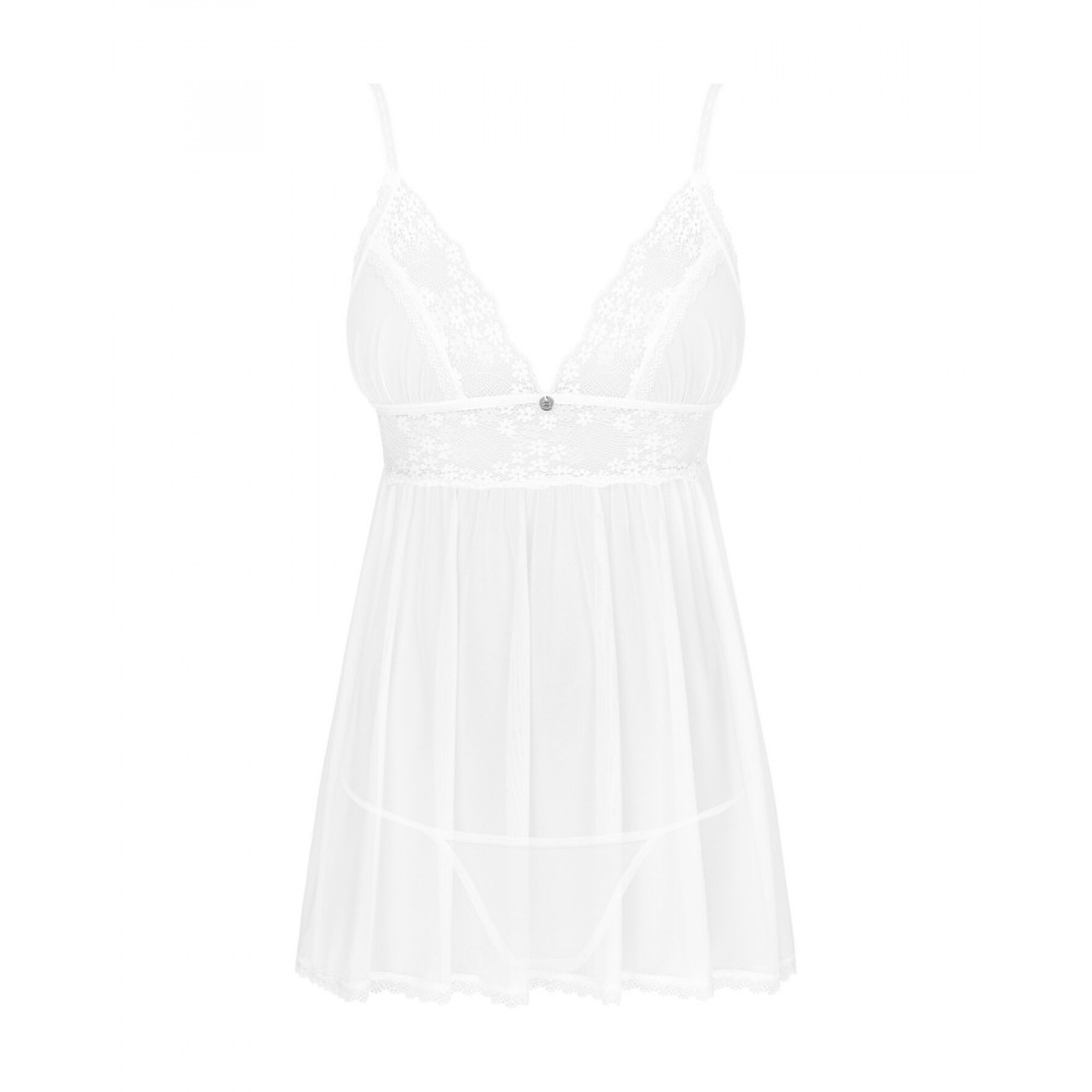 Эротические пеньюары и сорочки - Пеньюар и трусики Obsessive Heavenlly babydoll & thong XS/S 3