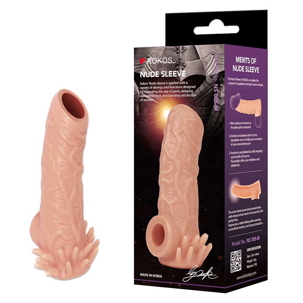 Насадки на член - Насадка на член Kokos Nude Sleeve NS 005 M 1