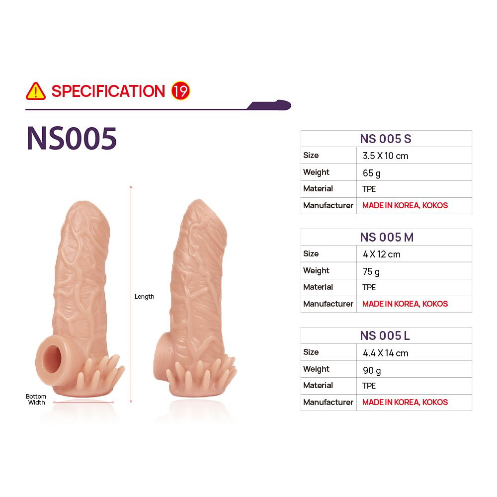 Насадки на член - Насадка на член Kokos Nude Sleeve NS 005 M 3