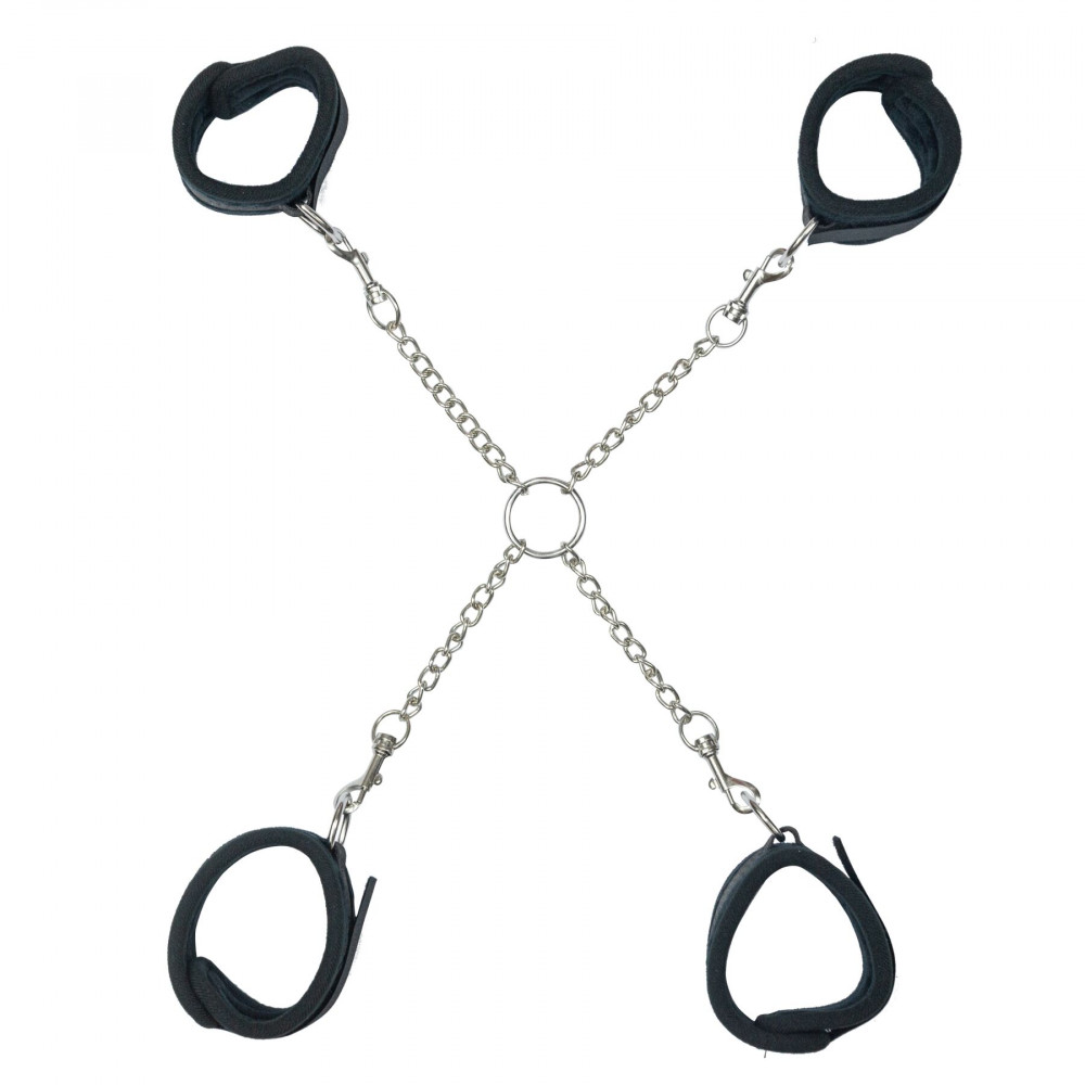 Наручники, веревки, бондажы, поножи - Крестовина Punishment - Hog-Tie – Black