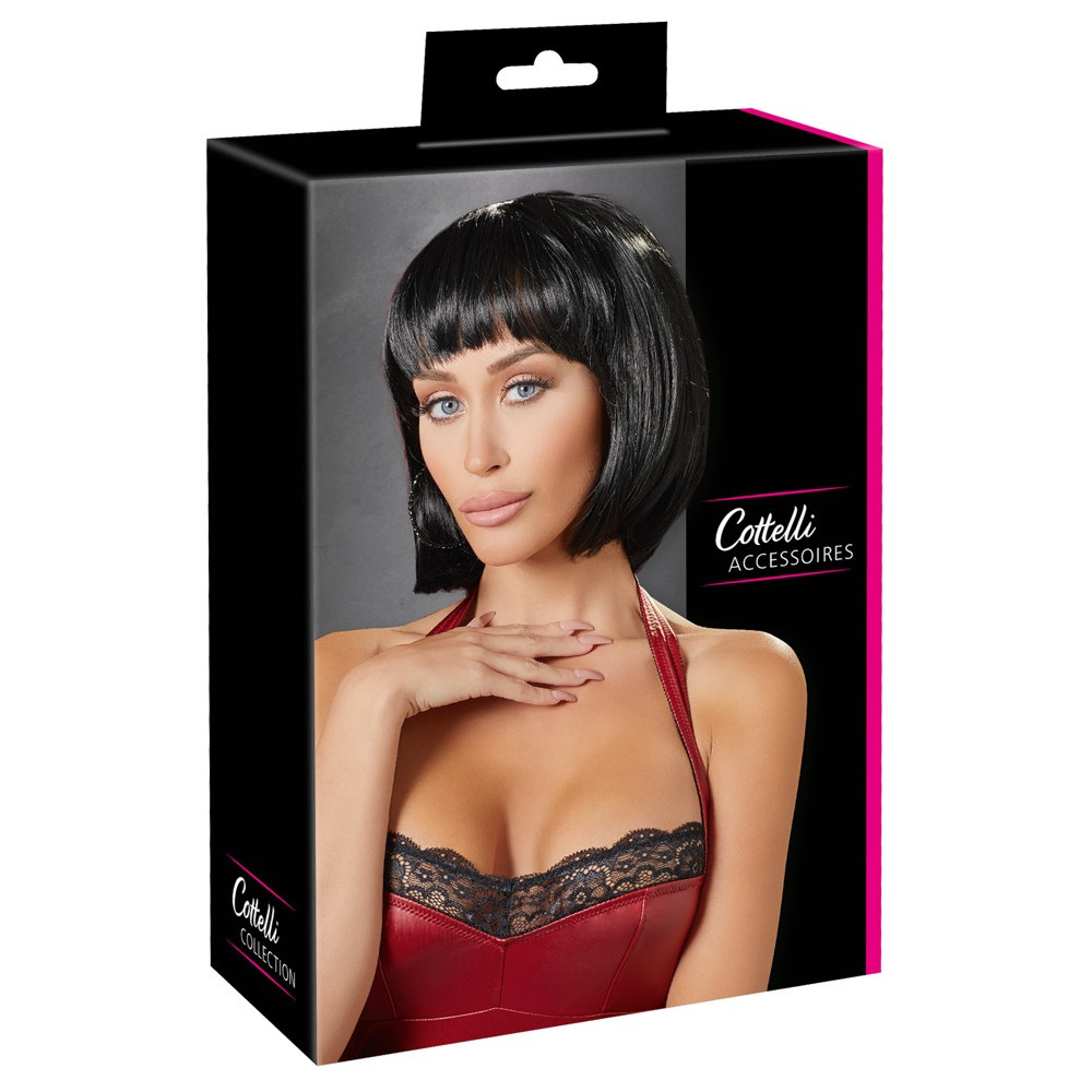 Аксессуары для эротического образа - Парик черный Black Bob Wig 2