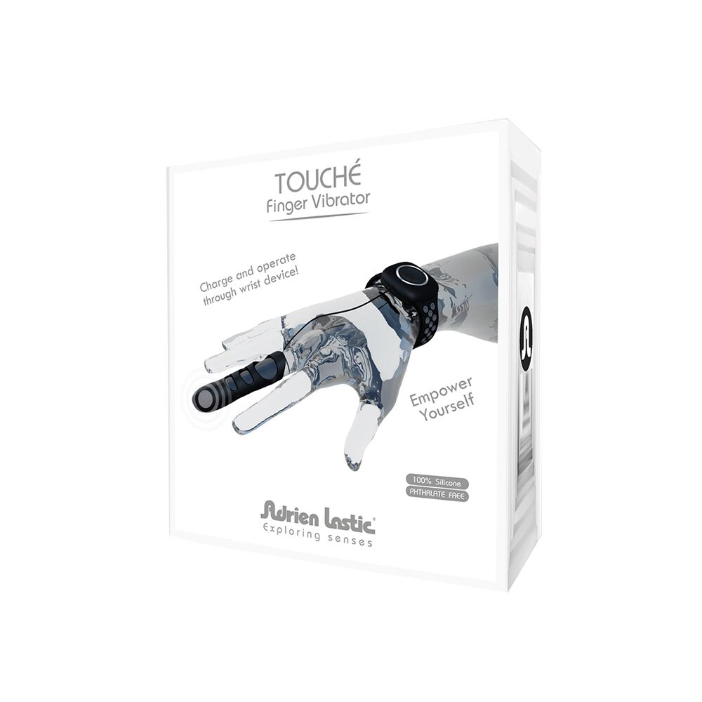 Мини вибраторы - Вибратор на палец Adrien Lastic Touche (L) для глубокой стимуляции с пультом управления на руке 1
