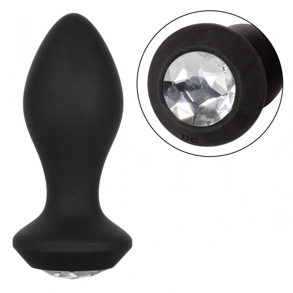 Секс игрушки - Анальная пробка с вибрацией Crystal Probe камень прозрачный California Exotic 7