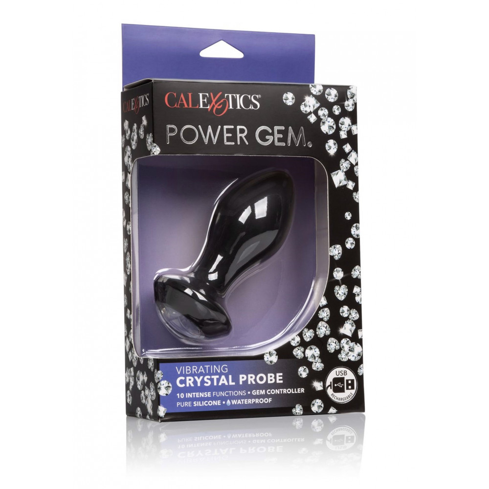 Секс игрушки - Анальная пробка с вибрацией Crystal Probe камень прозрачный California Exotic 1