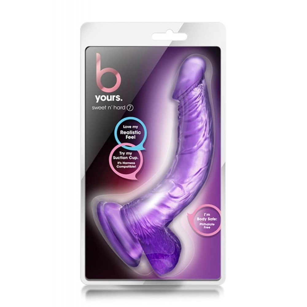 Секс игрушки - Фаллоимитатор реалистичный с мошонкой Blush b-yours на присоске, фиолетовый 3