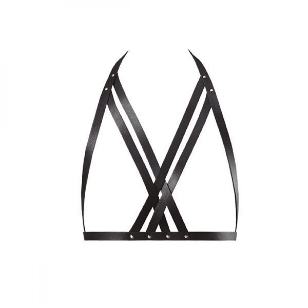 Чокеры, портупеи - Портупея Bijoux Indiscrets MAZE - Halter Bra Harness Black