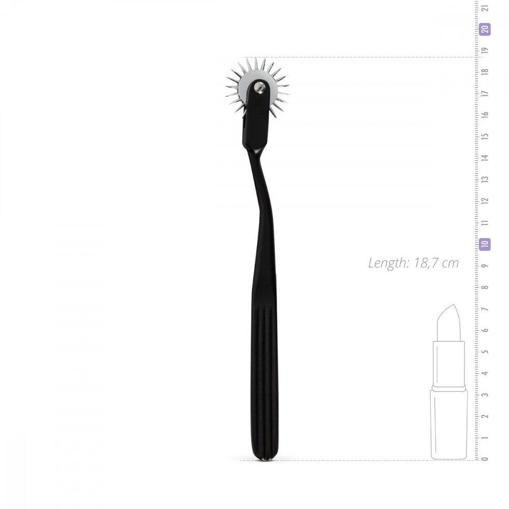 Плети, стеки, флоггеры, тиклеры - Колесо Вартенберга игольчатое Sinner Gear Unbendable — Pinwheel 1-Wheel Black 1