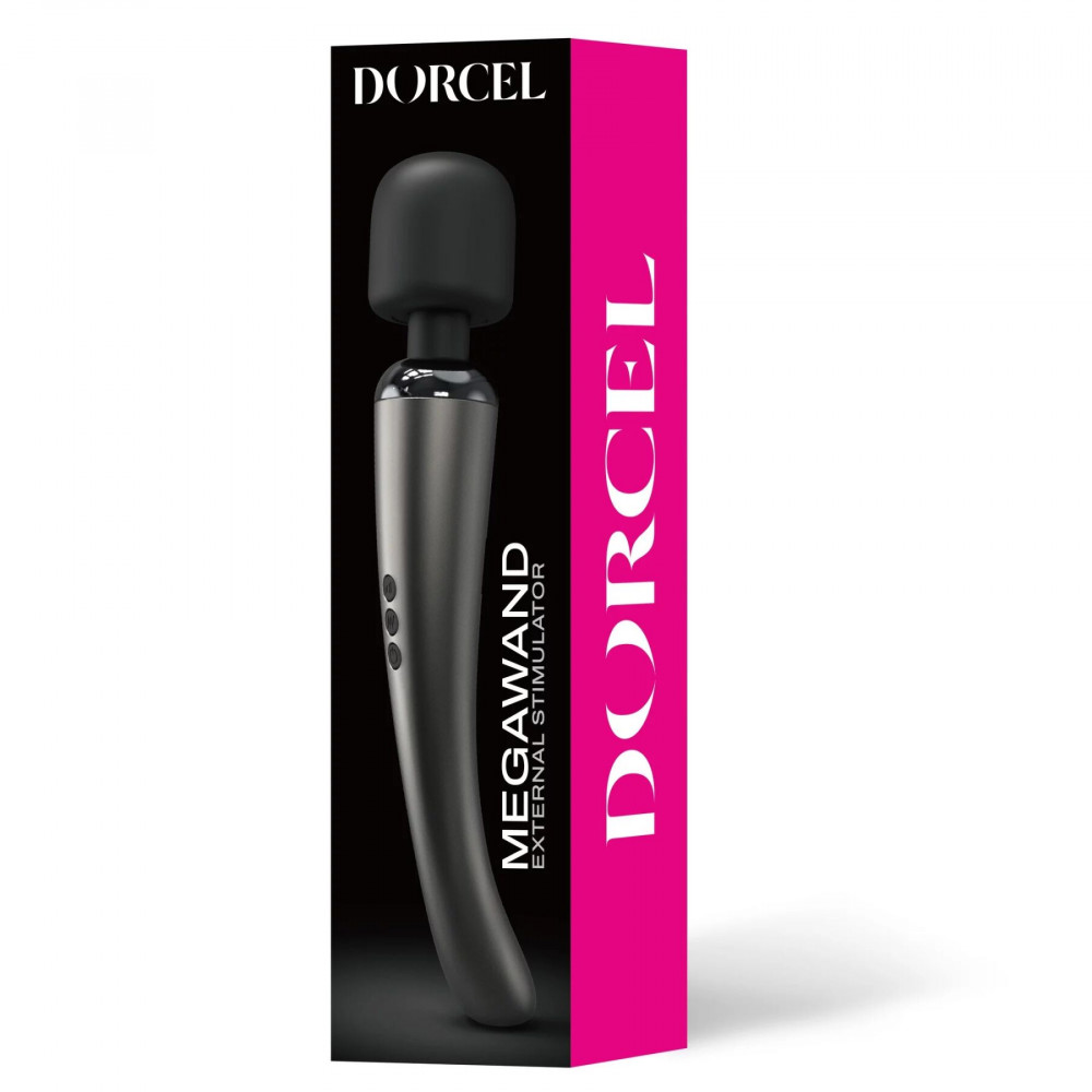 Вибромассажеры - Мощный вибромассажер Dorcel Megawand Chrome Silver перезаряжаемый, 160 режимов 1