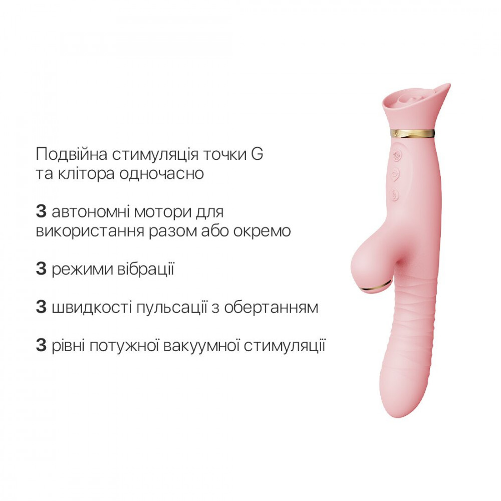 Вибраторы пульсаторы - Пульсатор-вибратор с вакуумной стимуляцией клитора Zalo - ROSE Thruster Strawberry Pink 6