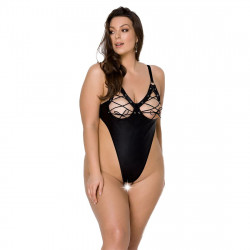 Боди из экокожи Passion Celine Body 4XL/5XL black, с доступом, открытый