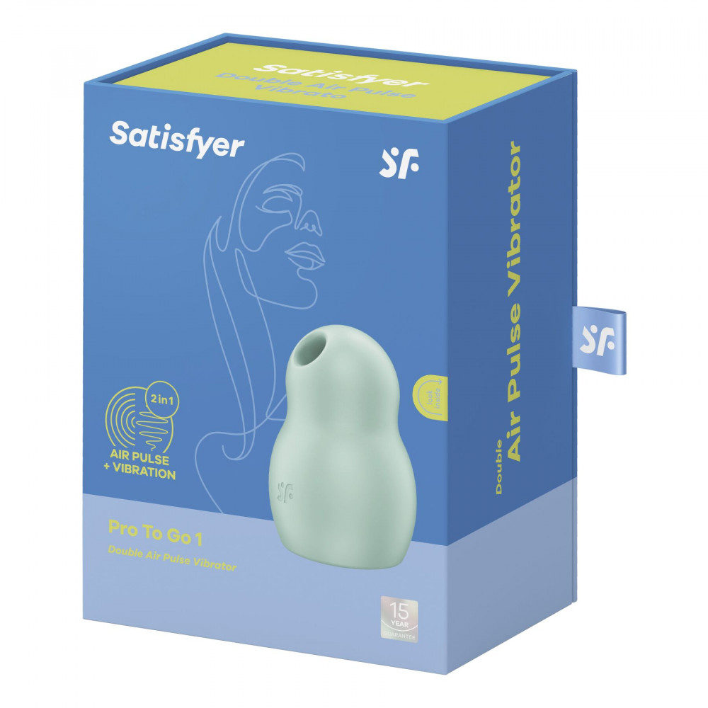 Вибраторы вакуумные - Вакуумный стимулятор с вибрацией Satisfyer Pro To Go 1 Mint 1