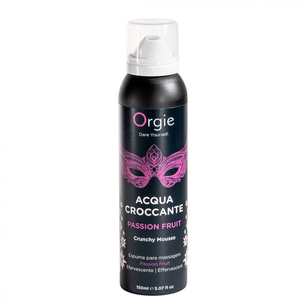 Массажные масла и свечи - Массажная пенка Orgie – Acqua Croccante Passion Fruit (150 мл), эффект лопающихся пузырьков