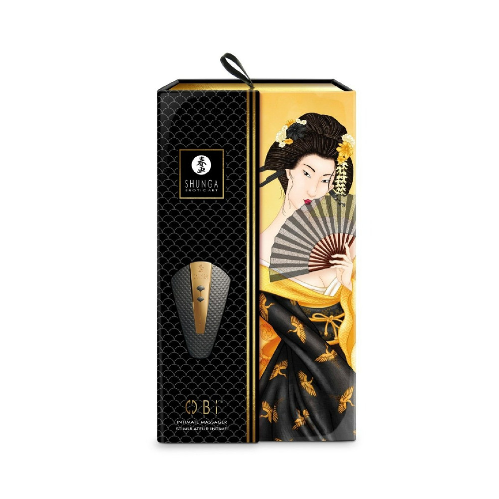 Секс игрушки - Вибратор для клитора Shunga Obi черный, 11.5 см x 7 см 1