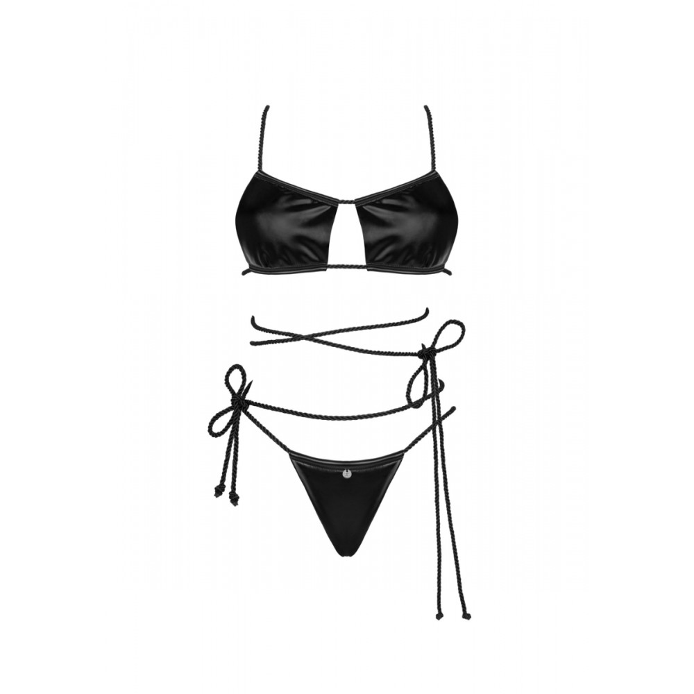 Эротическое белье - Виниловый комплект Obsessive Cordellis 2-pcs set O/S 3