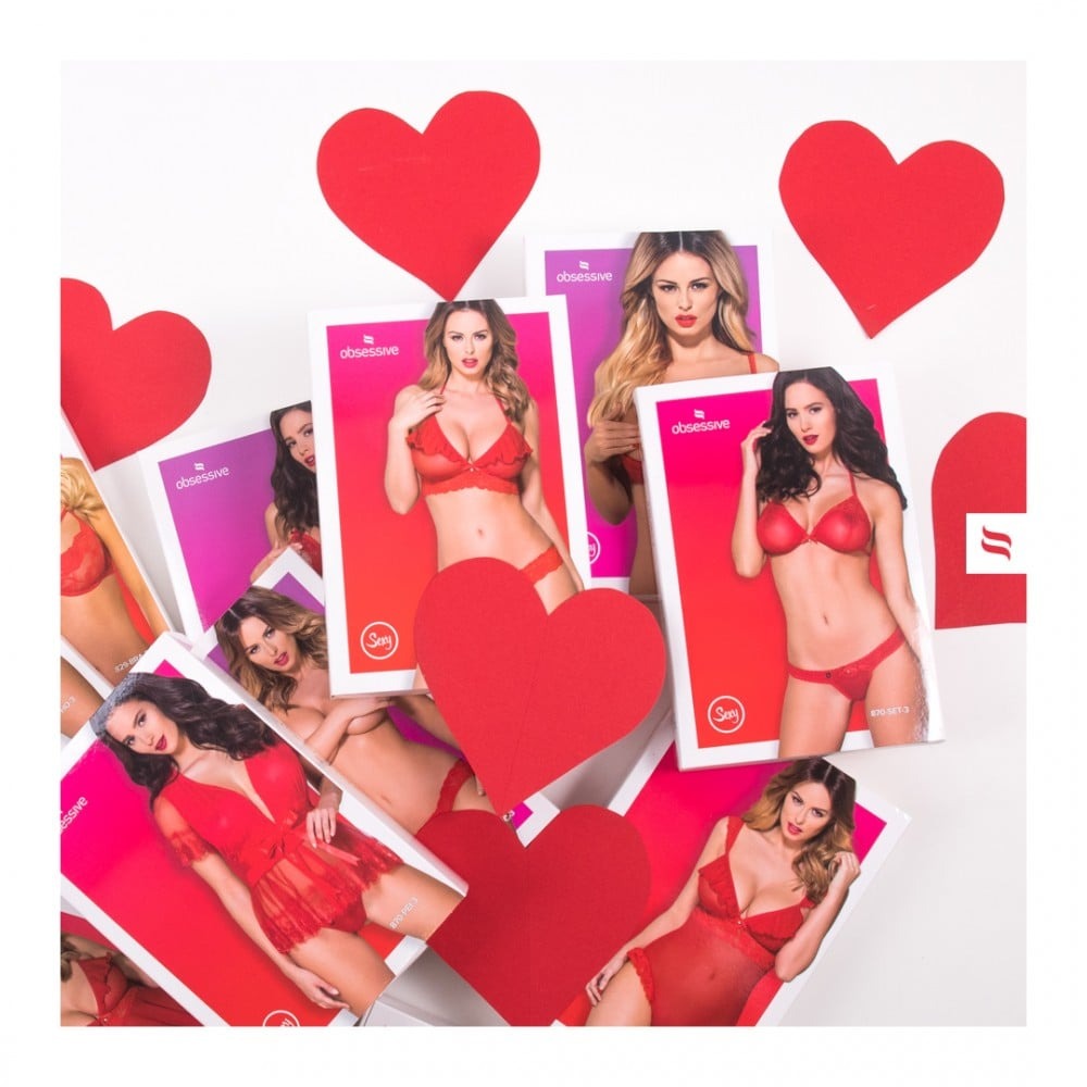 Эротическое белье - Виниловый комплект Obsessive Cordellis 2-pcs set O/S 1