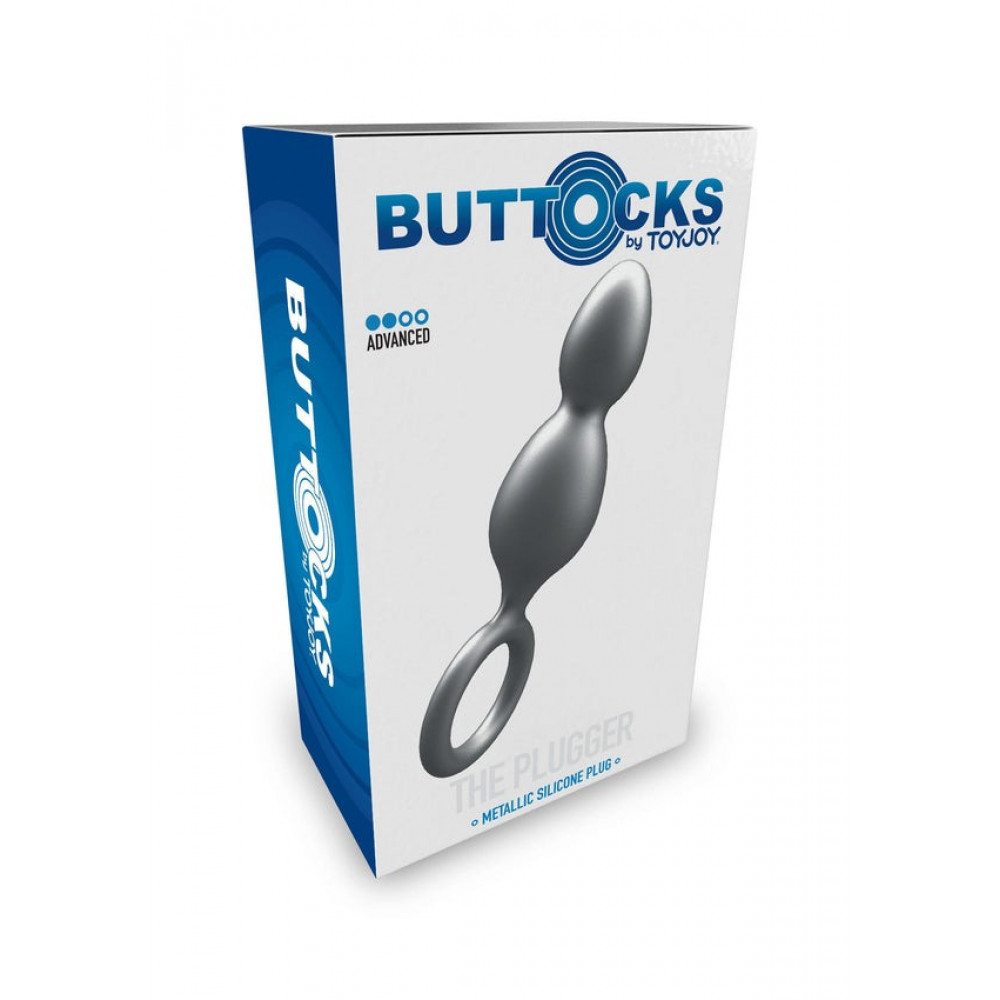 Секс игрушки - Анальная елочка Toy Joy Buttocks The Plugger 2 Balls с держателем, черная 7