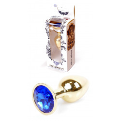 Анальная пробка Boss Series - Jewellery Gold PLUG Dark Blue S, BS6400023