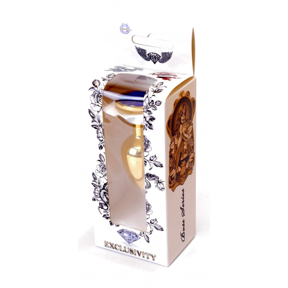 Анальные игрушки - Анальная пробка Boss Series - Jewellery Gold PLUG Dark Blue S, BS6400023 2