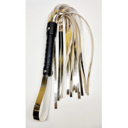 Флоггер из искуственной лакированной кожи Flirty ECO Varnish Leather - Black & Gold, BL-00047