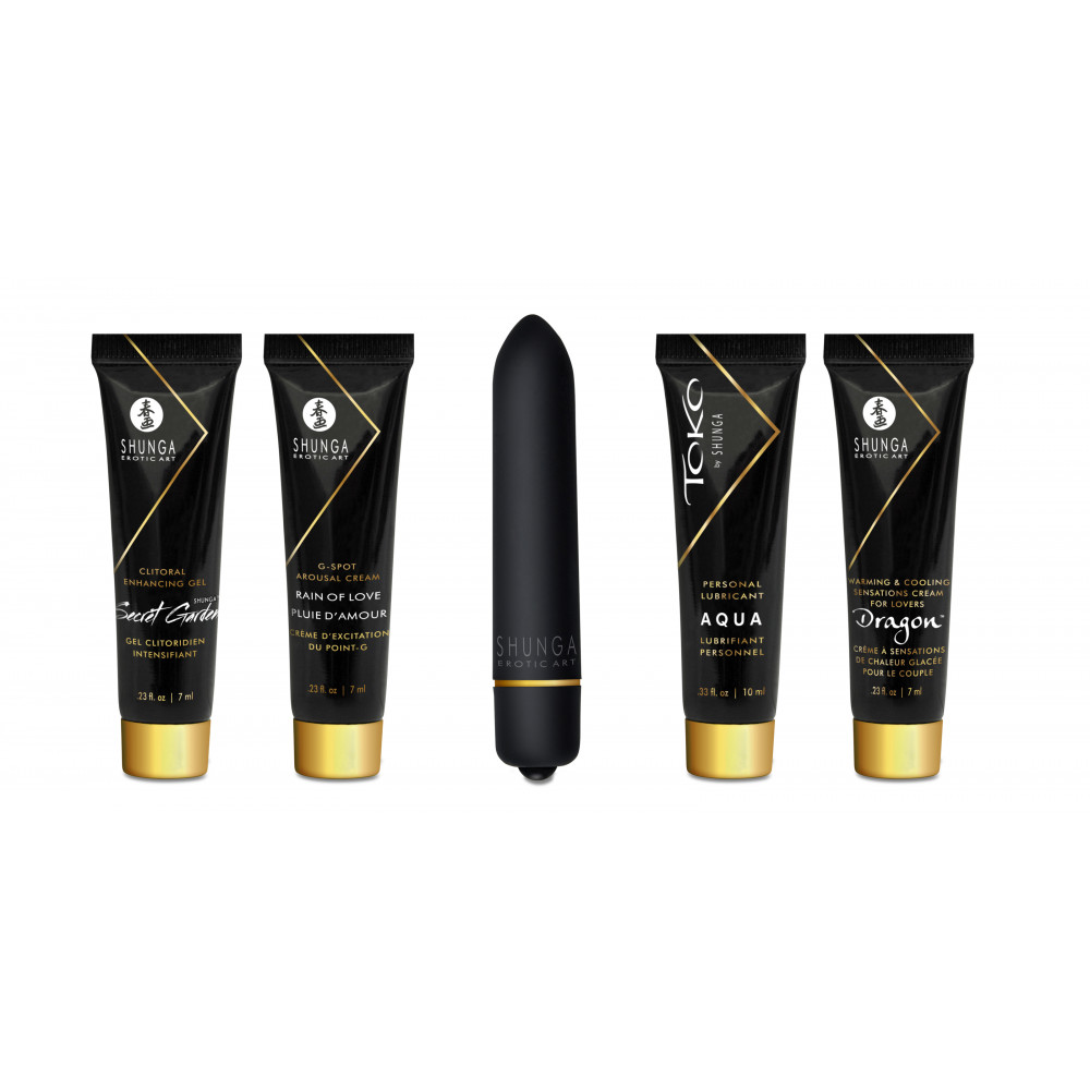 Лубриканты - Набор возбуждающей косметики + вибопуля Shunga NAUGHTY GEISHA COLLECTION 31ML 8