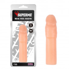 Насадка удлиняющая реалистичная Chisa Superme Real Feel Sleeve, телесная