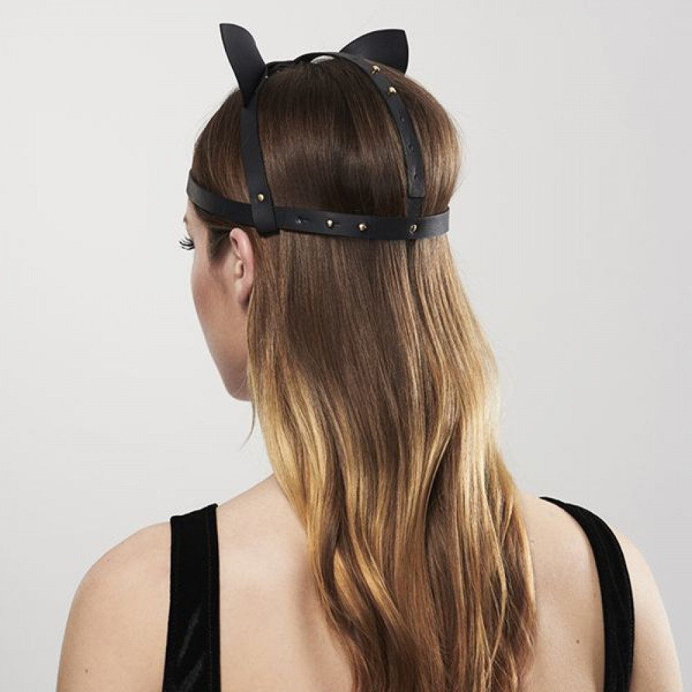 Маски - Маска кошечки Bijoux Indiscrets MAZE - Cat Ears Headpiece Black, экокожа 1